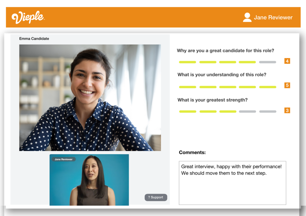 Vieple video interviewing platform